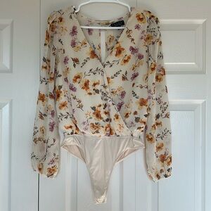 Floral Sheer Blouse Bodysuit